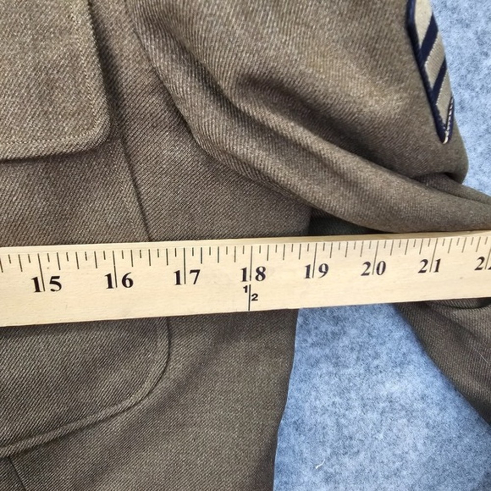 Vintage 40s WWII Uniform Coat Men 36R XS Green Wool US Army ETO Sergeant General - Picture 4 of 16